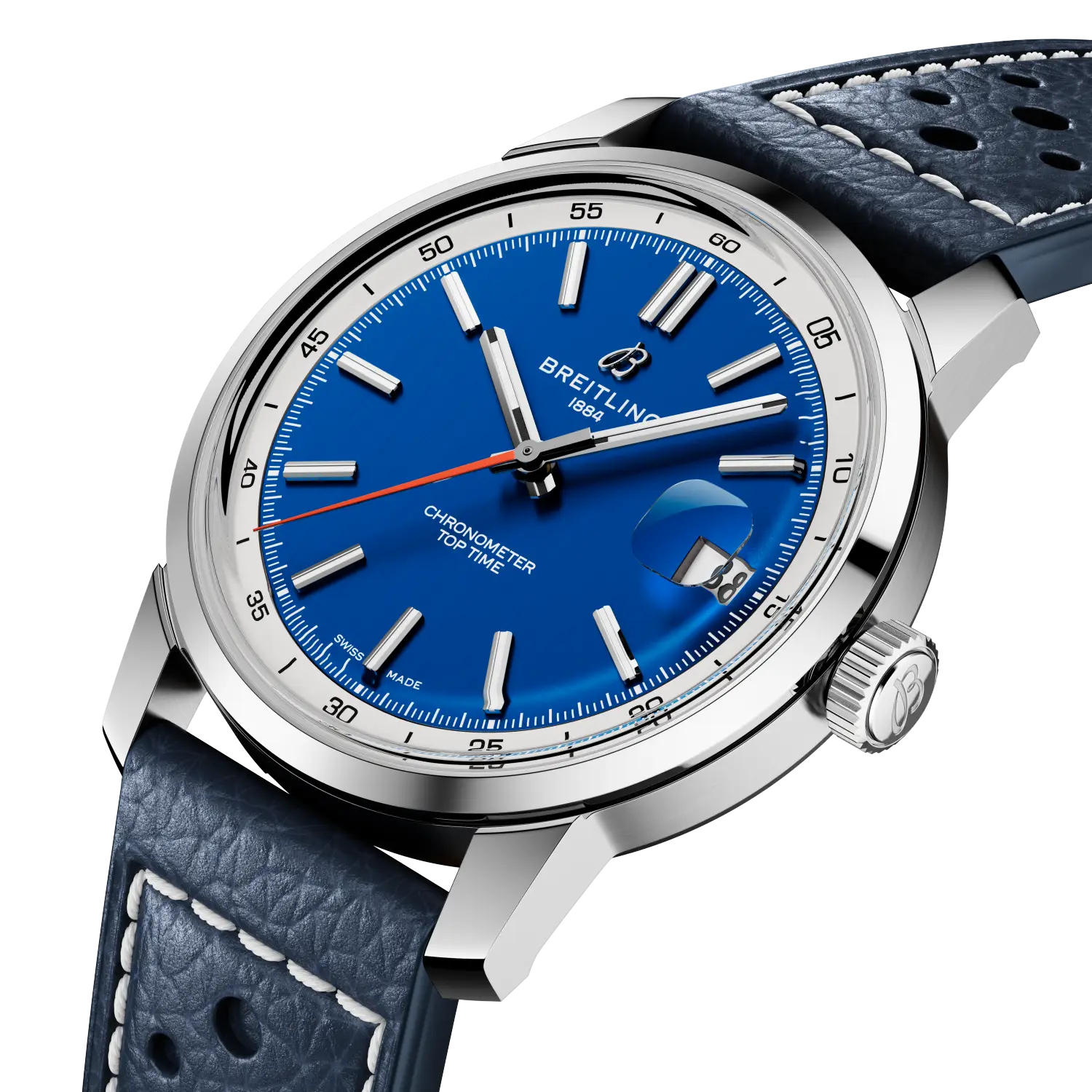 Breitling Top Time B31 38mm Watch with Blue Leather Strap